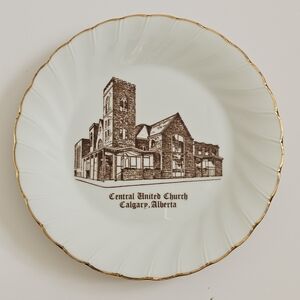 Central United Church Calgary Alberta Collector Plate – 22K Gold Trim